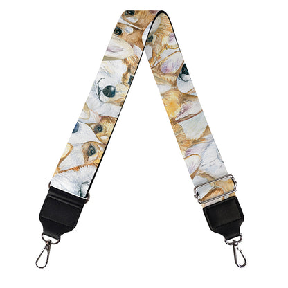 Watercolor Corgi Pattern Print Bag Strap
