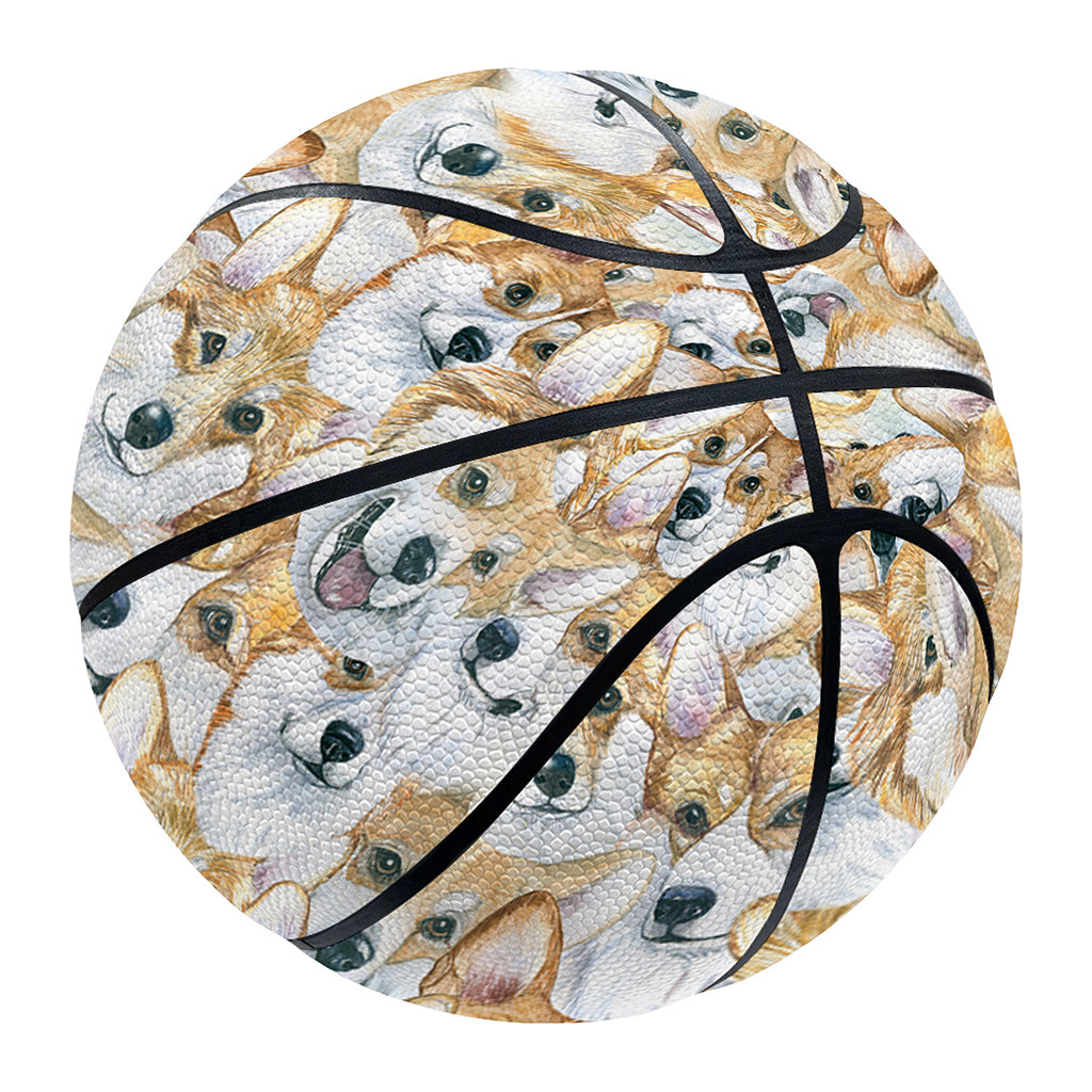 Watercolor Corgi Pattern Print Basketball