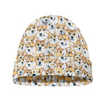 Watercolor Corgi Pattern Print Beanie