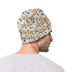 Watercolor Corgi Pattern Print Beanie