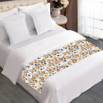 Watercolor Corgi Pattern Print Bed Runner