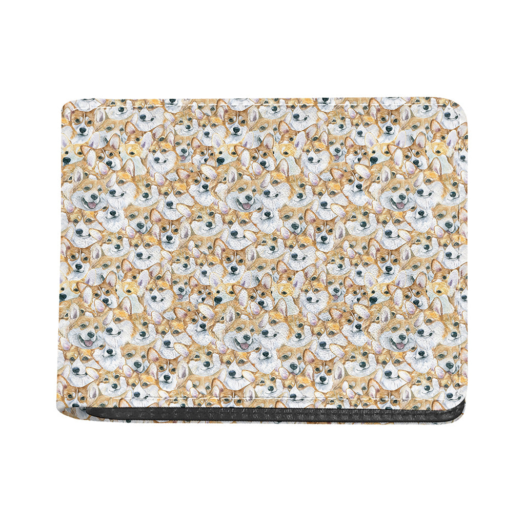 Watercolor Corgi Pattern Print Bifold Wallet