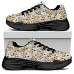 Watercolor Corgi Pattern Print Black Chunky Shoes