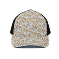 Watercolor Corgi Pattern Print Black Mesh Trucker Hat
