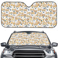 Watercolor Corgi Pattern Print Car Windshield Sun Shade