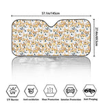Watercolor Corgi Pattern Print Car Windshield Sun Shade