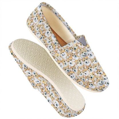 Watercolor Corgi Pattern Print Casual Shoes
