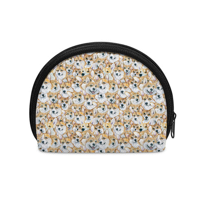 Watercolor Corgi Pattern Print Coin Purse
