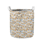 Watercolor Corgi Pattern Print Collapsible Laundry Basket