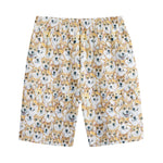 Watercolor Corgi Pattern Print Cotton Shorts