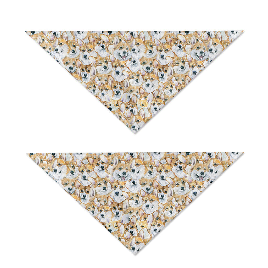 Watercolor Corgi Pattern Print Dog Bandana