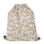 Watercolor Corgi Pattern Print Drawstring Bag