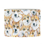 Watercolor Corgi Pattern Print Drum Lamp Shade