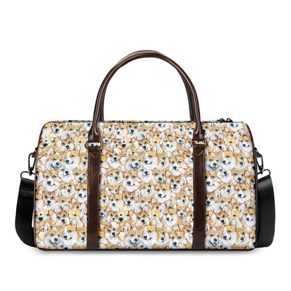 Watercolor Corgi Pattern Print Duffle Bag