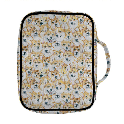 Watercolor Corgi Pattern Print Front Pocket Bible Bag