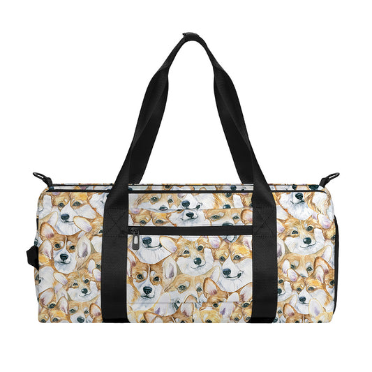 Watercolor Corgi Pattern Print Gym Bag
