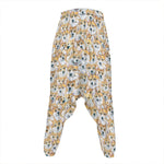 Watercolor Corgi Pattern Print Hammer Pants