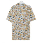 Watercolor Corgi Pattern Print Hawaiian Shirt