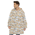 Watercolor Corgi Pattern Print Hoodie Blanket