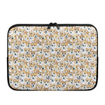 Watercolor Corgi Pattern Print Laptop Sleeve