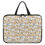 Watercolor Corgi Pattern Print Laptop Sleeve With Handle