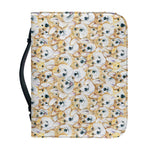Watercolor Corgi Pattern Print Leather Bible Cover