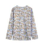 Watercolor Corgi Pattern Print Long Sleeve Short Coat