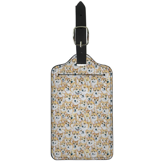 Watercolor Corgi Pattern Print Luggage Tag