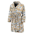 Watercolor Corgi Pattern Print Men's Bathrobe