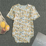 Watercolor Corgi Pattern Print Men's Bodysuit