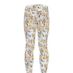 Watercolor Corgi Pattern Print Men's leggings