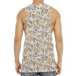 Watercolor Corgi Pattern Print Men's Muscle Tank Top