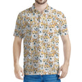 Watercolor Corgi Pattern Print Men's Polo Shirt