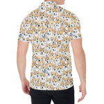 Watercolor Corgi Pattern Print Men's Shirt