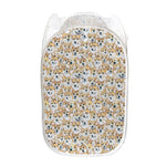 Watercolor Corgi Pattern Print Mesh Laundry Hamper