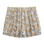 Watercolor Corgi Pattern Print Mesh Shorts