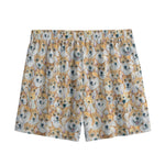 Watercolor Corgi Pattern Print Mesh Shorts