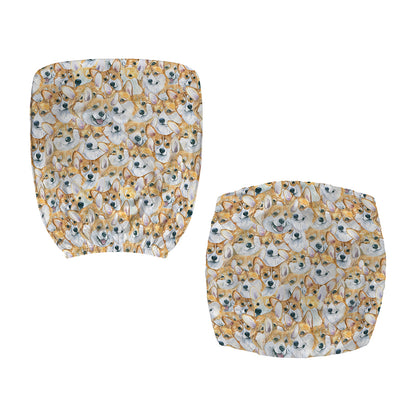 Watercolor Corgi Pattern Print Office Chair Cover