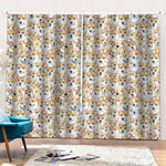 Watercolor Corgi Pattern Print Pencil Pleat Curtains