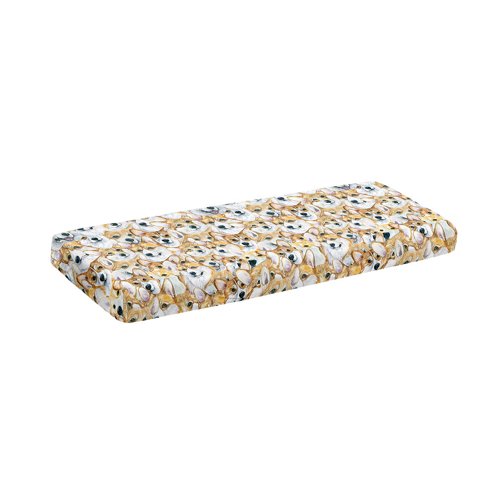 Watercolor Corgi Pattern Print Piano Keyboard Cover
