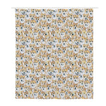 Watercolor Corgi Pattern Print Polyester Shower Curtain