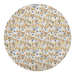 Watercolor Corgi Pattern Print Round Blanket