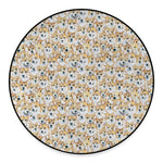 Watercolor Corgi Pattern Print Round Floor Mat