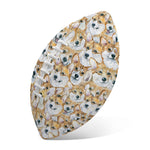 Watercolor Corgi Pattern Print Rugby Ball