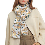 Watercolor Corgi Pattern Print Scarf