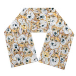 Watercolor Corgi Pattern Print Scarf