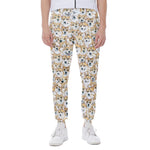 Watercolor Corgi Pattern Print Scuba Joggers