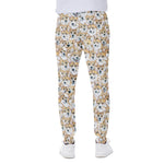 Watercolor Corgi Pattern Print Scuba Joggers