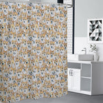 Watercolor Corgi Pattern Print Shower Curtain