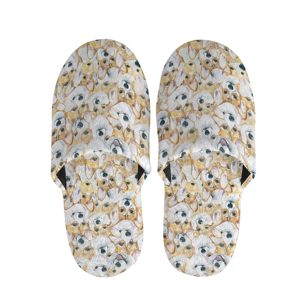 Watercolor Corgi Pattern Print Slippers